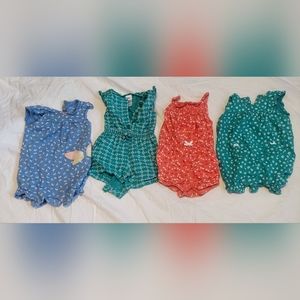 Carter's 0-3 Month Baby Girl Summer Bodysuit Bundle